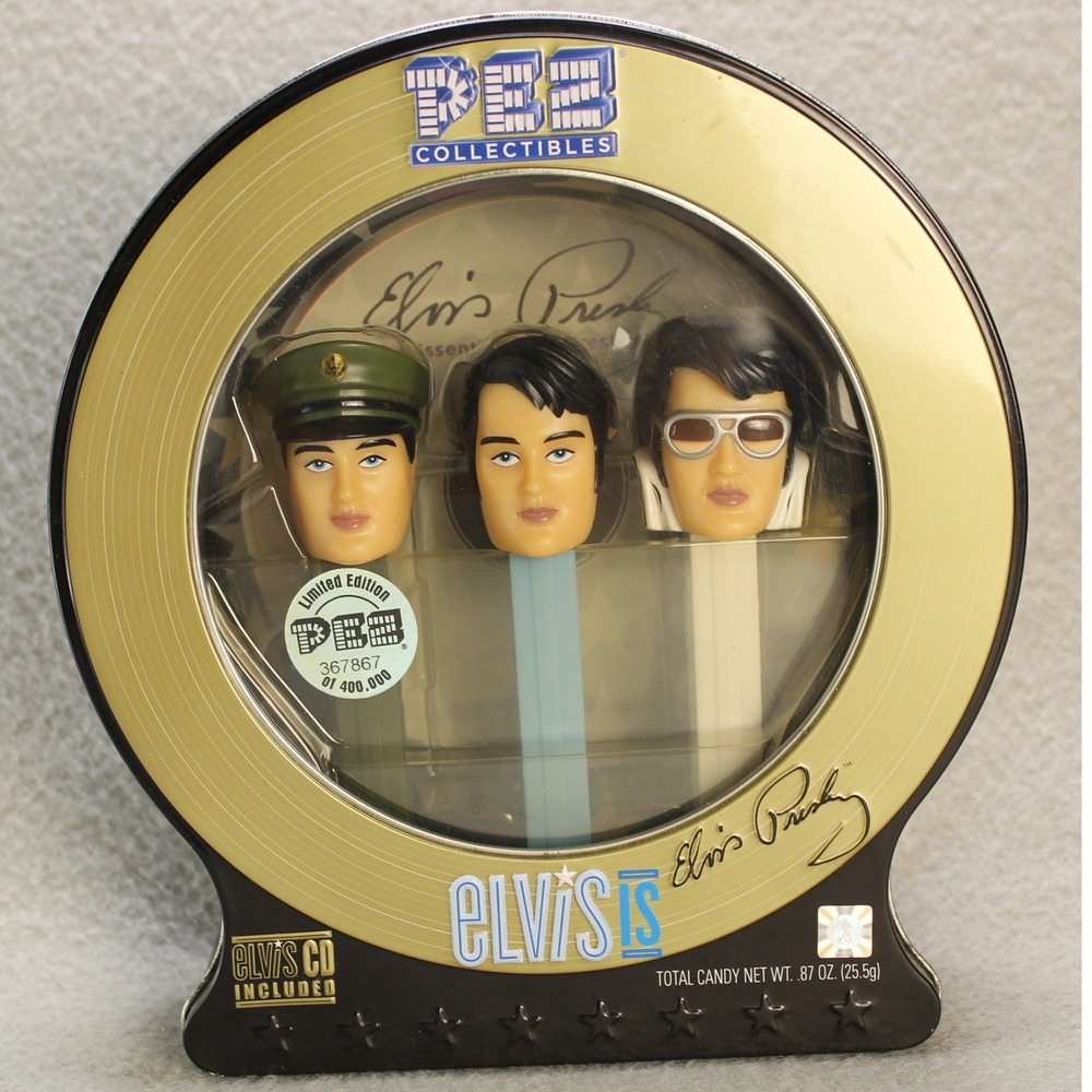 PEZ Elvis Presley Gift Pack Gold Good Limited Edition Tin CD Sampler